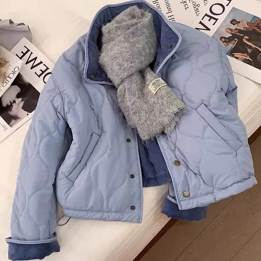 Chaqueta de Pana Azul Antienvejecimiento en Algodón para Mujer