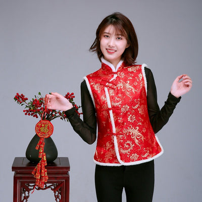 Chaleco Tang Suit para Mujer - Chaleco de Algodón Invierno Estilo Chino - Image 8