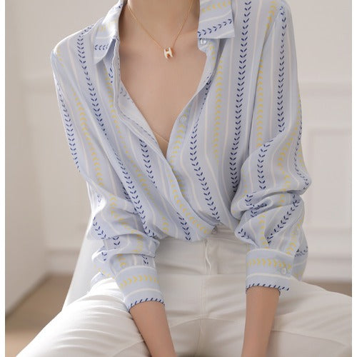 Blusa Mujer Rayas Verticales Contraste de Colores - Image 6