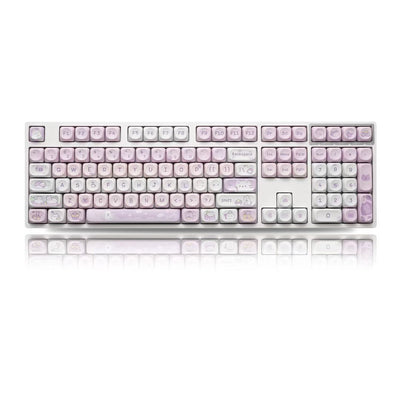 Keycaps Gato Tarde de Té 132 Teclas MOA Degradado Púrpura Kawaii PBT - Image 9