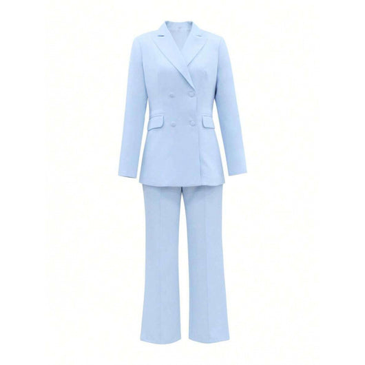 Blazer Otoñal de Solapa Muesca y Doble Botonadura con Bolsillos - Image 2