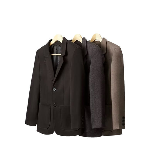Blazer de Lana Suelta Gris Oscuro para Hombre - Elegancia Casual Profesional - Image 5