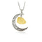 Natural Stone Crystal Necklace Vintage Ancient Plateado yellow