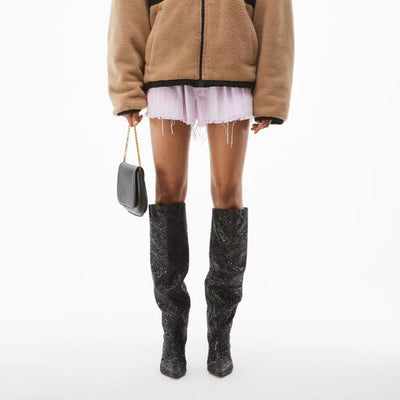 Botas Vaqueras Cuadradas con Tacón Stiletto - Estilo Casual Moderno para Mujer