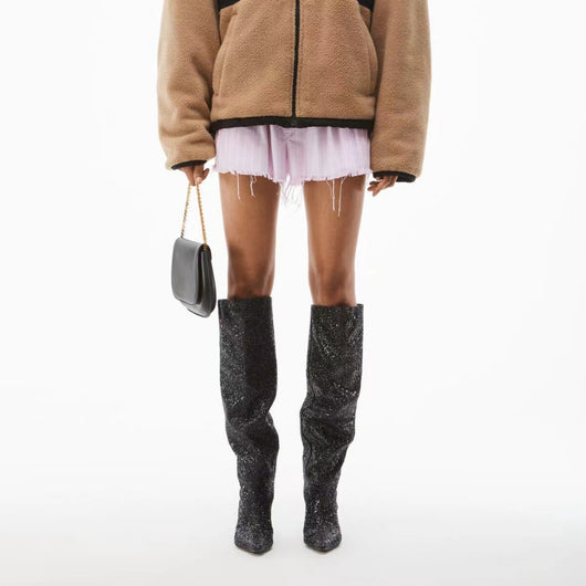Botas Vaqueras Cuadradas con Tacón Stiletto - Estilo Casual Moderno para Mujer