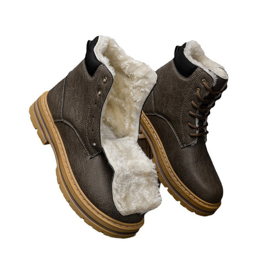 Botas Vaqueras Western para Hombre Invierno Cálidas Suela Gruesa Estilo Retro - Image 5