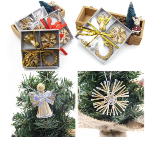 Adorno Navideño Ángel de Paja - Image 8