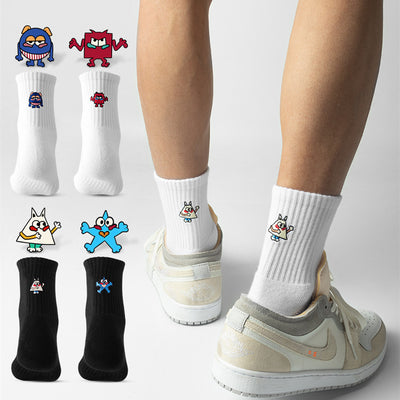 Calcetines Infantiles de Algodón Grueso con Diseño Divertido - Ideales para Verano