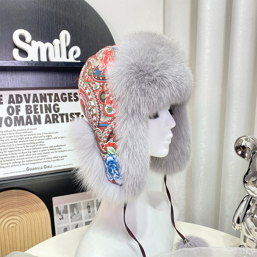 Gorro Ushanka con Orejas de Pelaje de Zorro Estilo Coreano - Image 16