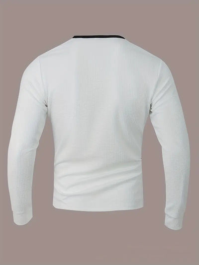 Sudadera Hombre Manga Larga Diseño Jacquard Patchwork Corte Holgado - Image 12