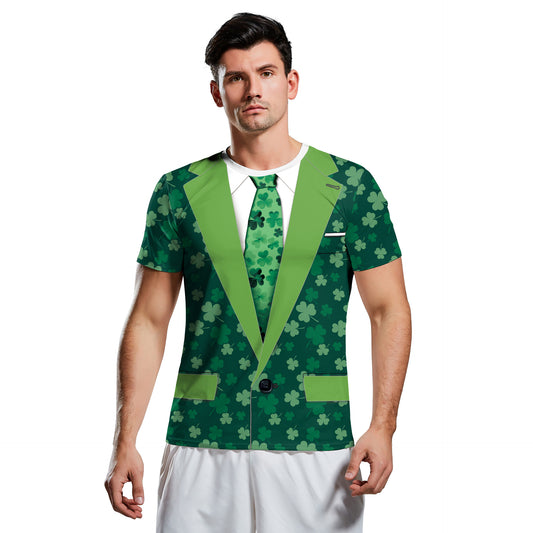 Playera Estampada St. Patrick's Day Verde Neon Pareja - Impresión 3D Fiesta Callejera - Image 2