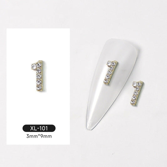 Joyas de Uñas 3D Explosión Dorado con Diamantes - Image 2