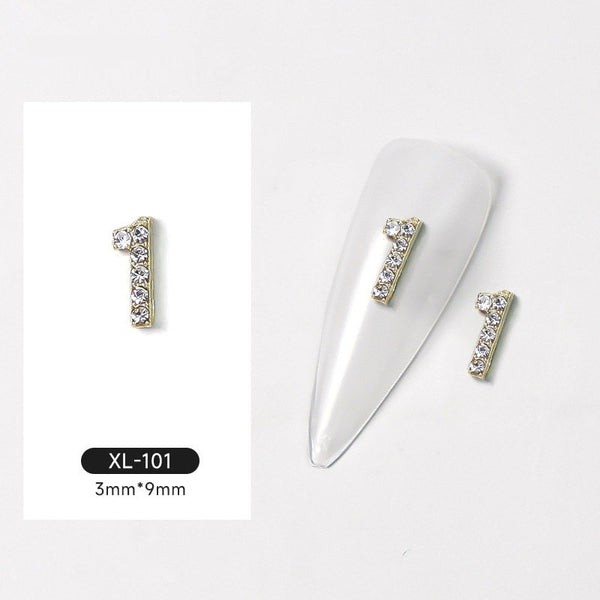 Joyas de Uñas 3D Explosión Dorado con Diamantes