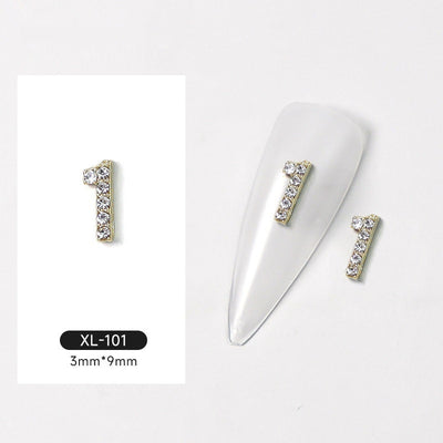 Joyas de Uñas 3D Explosión Dorado con Diamantes - Image 2