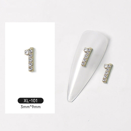 Joyas de Uñas 3D Explosión Dorado con Diamantes - Image 2