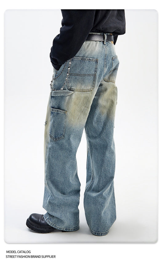 Jeans Rectos Vintage Desteñidos Estilo Americano - Image 10