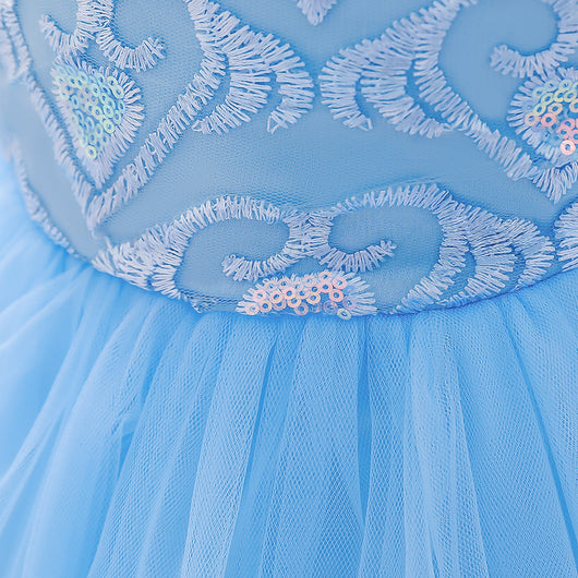 Vestido de Niña Europeo Americano con Bordado en Malla - Image 44