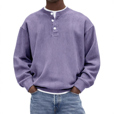 Suéter de Algodón Pana Acanalado para Hombre - Casual y Elegante - Image 4