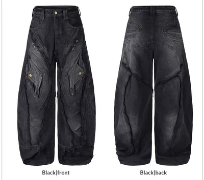 Jeans Holgados Desgastados con Bordes Crudos Estilo Urban - Image 11