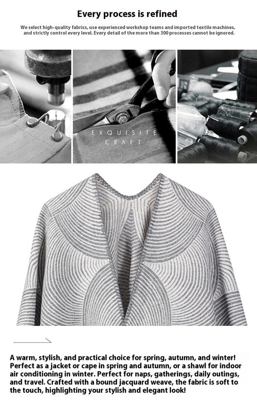 Chal de Lana Estampado Geométrico para Mujer - Image 11