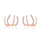 S925 Plateado Needle Four-prong Zircon Inlaid Earrings Rose Dorado 2PC