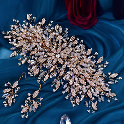 Accesorios para el Cabello Nupcial Dorados de Lujo Exquisito - Image 11