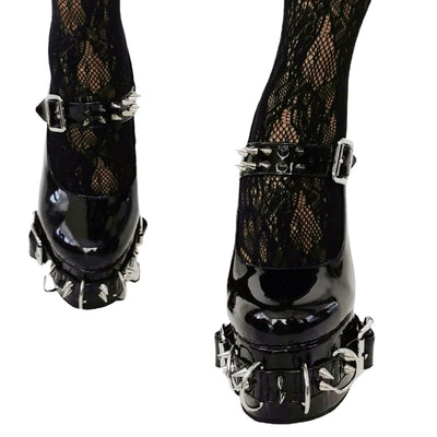 Zapatos Plataforma Punk para Mujer - Tacón Alto Grueso Talla Grande - Image 4