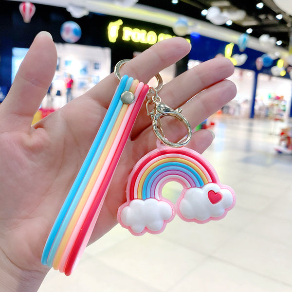Llavero Nube Corazón Arcoíris - Colgante Decorativo para Niña