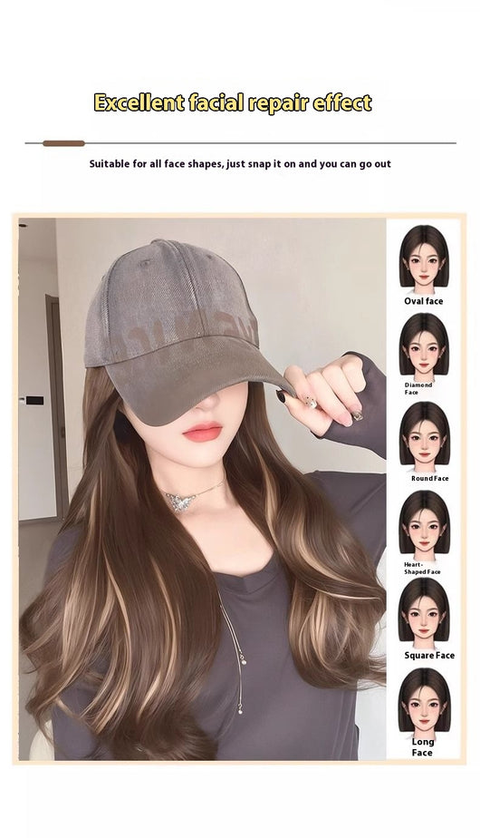 Gorra Vintage Americana Denim con Peluca Micro-Rizos Teñida - Image 11