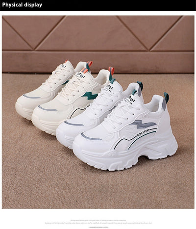 Zapatos Blancos Deportivos con Plantillas Elevadoras Transpirables - Image 11