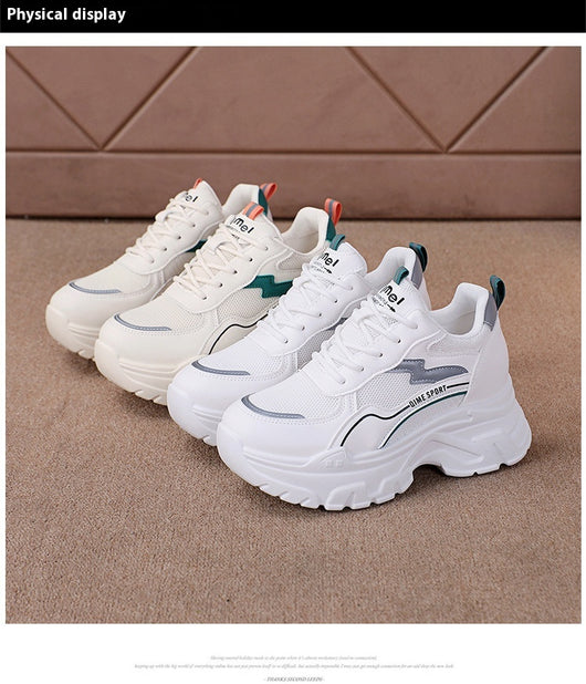 Zapatos Blancos Deportivos con Plantillas Elevadoras Transpirables - Image 11