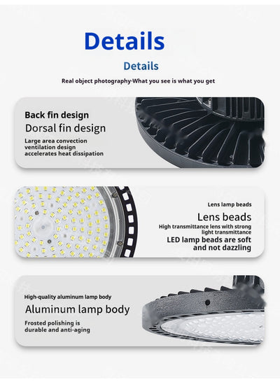 Lámpara Colgante Industrial UFO Impermeable para Talleres y Espacios de Trabajo - Image 9