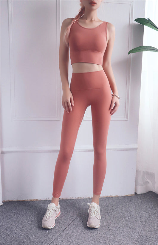 Pantalones Deportivos Cintura Alta Ajustados en Nude - Image 5