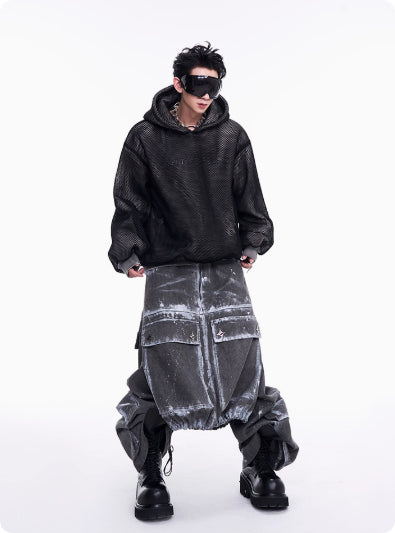 Suéter Hoodie Tejido Calado con Forro Polar para Hombre - Image 9