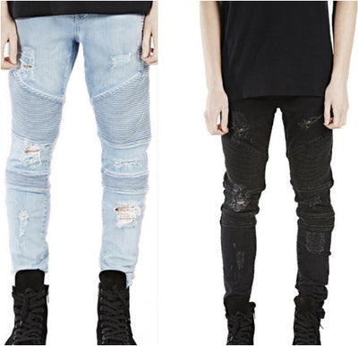 Jeans Biker Ajustados con Roturas para Hombre - Image 4
