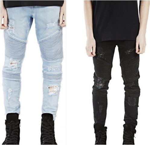 Jeans Biker Ajustados con Roturas para Hombre - Image 4