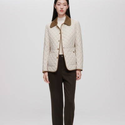 Chaqueta Acolchada de Algodón Ligero Clásica con Diseño Diamante - Image 15