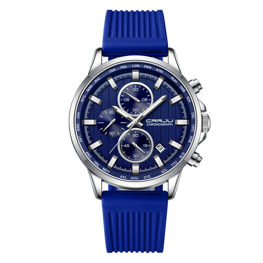 Reloj de Negocios para Hombre con Correa de Silicona y Acero Inoxidable - Image 2