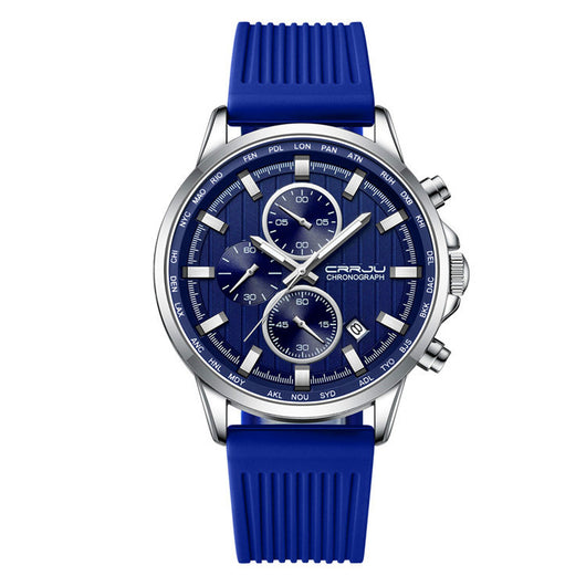 Reloj de Negocios para Hombre con Correa de Silicona y Acero Inoxidable - Image 2