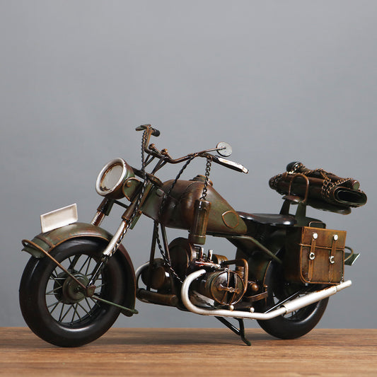 Decoración Motocicleta Retro de Metal - Adorno Vintage para Coleccionistas