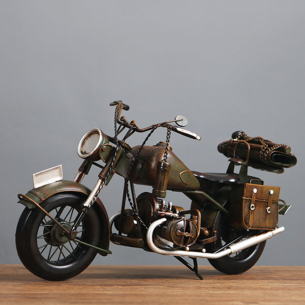 Decoración Motocicleta Retro de Metal - Adorno Vintage para Coleccionistas