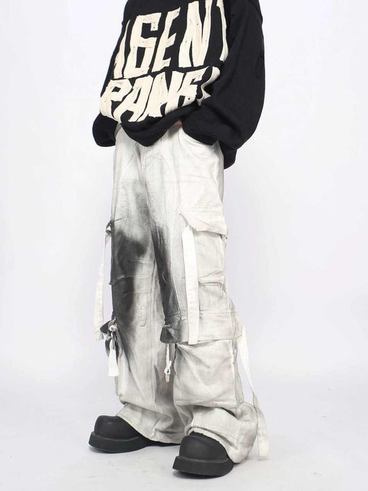 Pantalones Cargo Multi-bolsillos Hombre Corte Recto Cómodo - Image 3