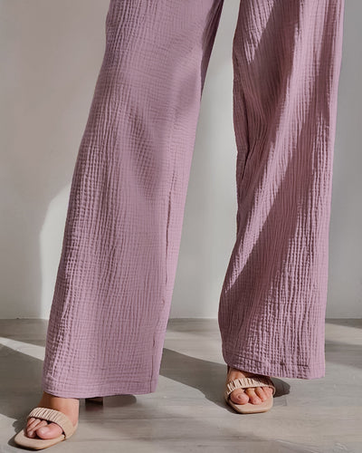 Conjunto Casual de Camisa Manga Larga Elástica y Pantalón Ancho - Image 13