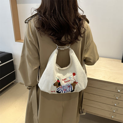 Bolso Tote Retro de Gran Capacidad para Mujer - Bolsa Casual de Hombro - Image 4