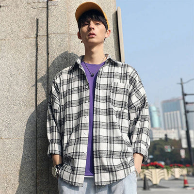 Camisa Holgada a Cuadros para Hombre - Image 10