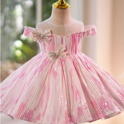 Vestido Princesa Niña Retro con Moño - Diseño Versátil Todo Uso - Image 4