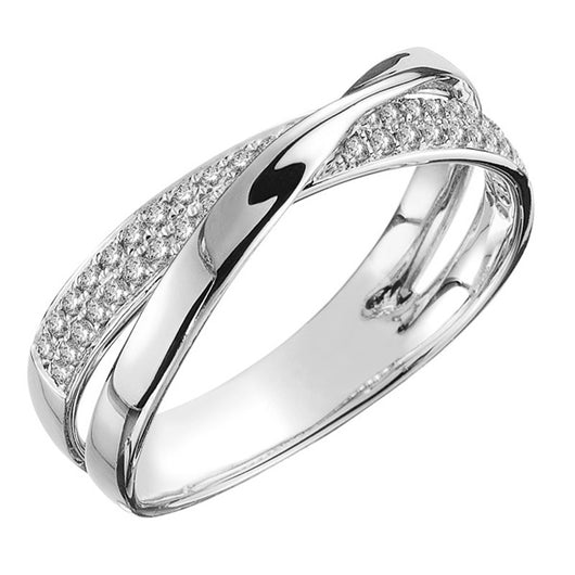 Anillo de Cobre Bicolor con Zirconia Cúbica - Diseño Geométrico X para Mujer - Image 6