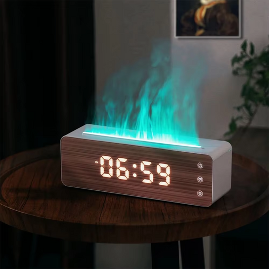 Difusor Humidificador con Efecto Llama, Reloj y Lámpara Ambiental - Image 3