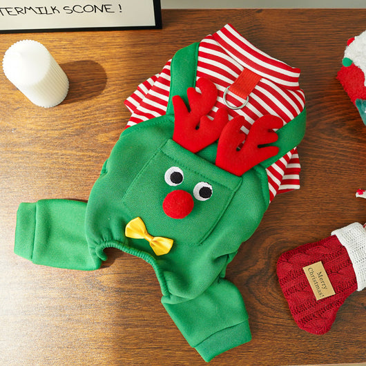 Abrigo Navideño para Mascotas - Suéter Reno con Bolsillo para Perros y Gatos - Image 14