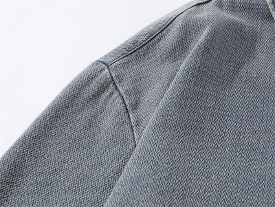 Camisa Denim Blanca Desgastada Estilo Urbano Punk para Hombre - Image 10